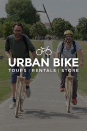 urban bike tours rental store logo 2 peronen auf woodfy bikes