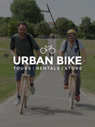 urban bike tours rental store logo 2 peronen auf woodfy bikes